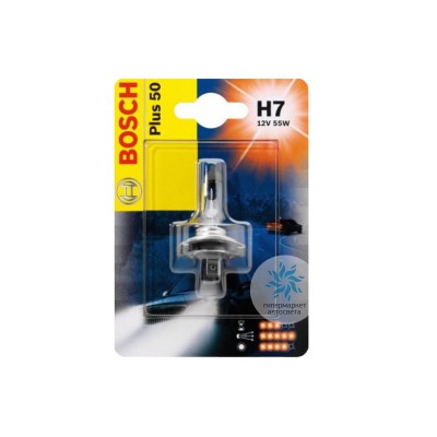 Набор галогеновых ламп Bosch H7 Plus 50
